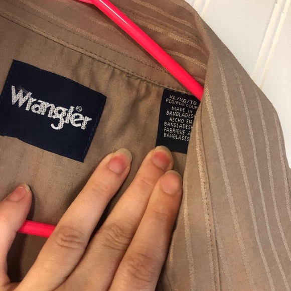 Wrangler Men's Brown Long Sleeve Button Down Shirt XL Pearlsnap Western - Picture 4 of 5